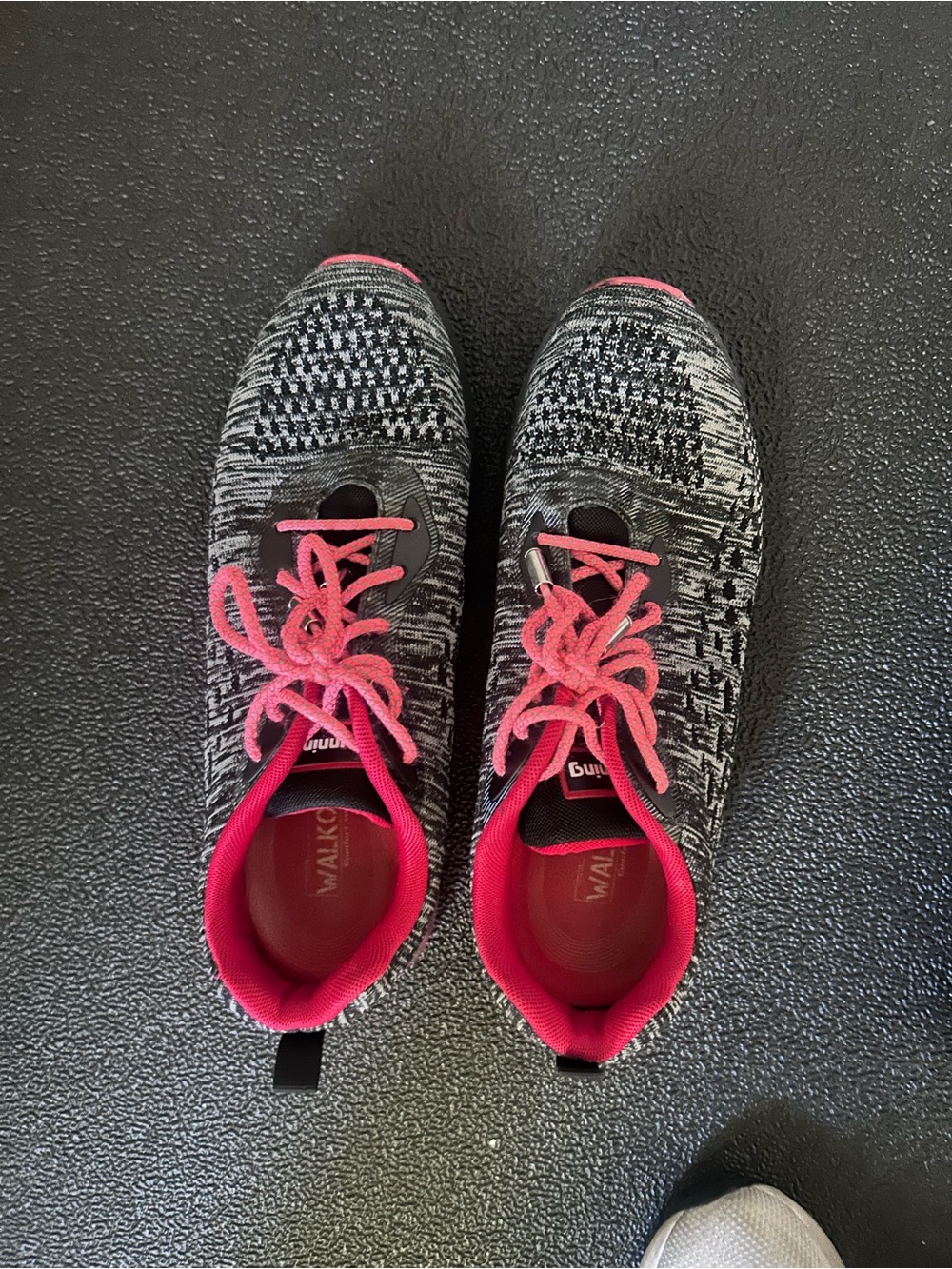 Men's Knit Sneakers in Black and Pink - Lightweight Casual Trainers